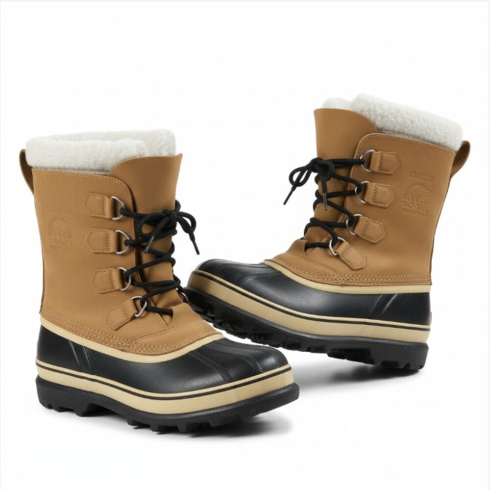 SOREL Caribou Leather Waterproof Winter Snow Boots Men's 8 Cozy Iconic Gorpcore